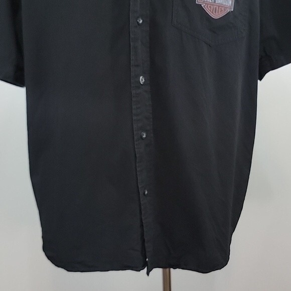 HARLEY-DAVIDSON Button Front Short Sleeve Shirt size L - Picture 3 of 7